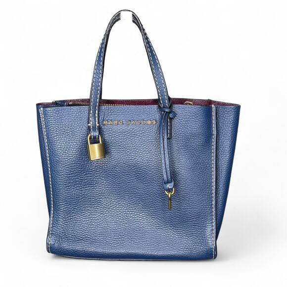 Marc Jacobs mini grind tote small Blue leather bag purse - Picture 1 of 7